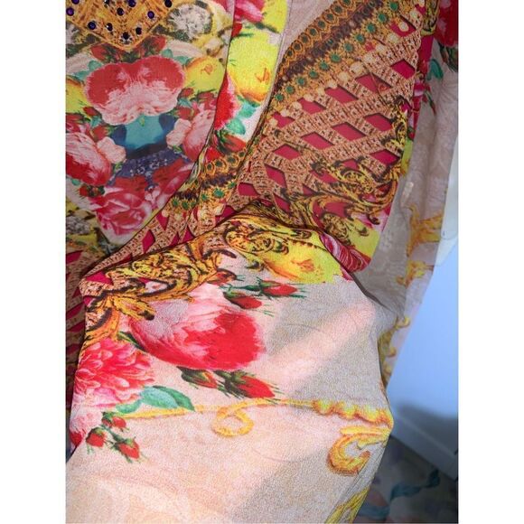 Sigris Semi Sheer Kaftan Swim Cover Free Size - Picture 9 of 12